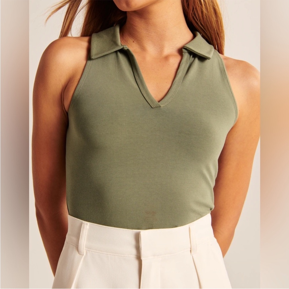 Abercrombie cropped sleeveless polo size L